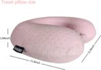 Neck Pillows for Sleeping Travel Pink Travel Pillow Comfortable U Shape Memory Foam Pillows Neck and Head Support Portable Travel Neck Pillow Suitable for Planes, Trains, Self-Driving Cars - Image 3
