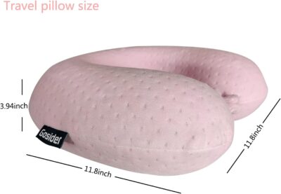 Neck Pillows for Sleeping Travel Pink Travel Pillow Comfortable U Shape Memory Foam Pillows Neck and Head Support Portable Travel Neck Pillow Suitable for Planes, Trains, Self-Driving Cars - Image 3