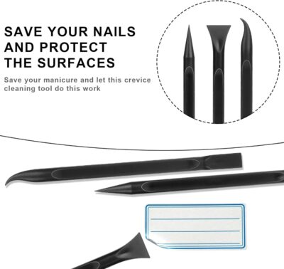 Crevice Cleaning Tool, 9 PCS Carbon Fiber Plastic Scraper Tool Car Detailing Brush Set Non-scratch Multi-purpose Scraper for Clean Small Narrow Spaces and Gaps, Remove Stickers Labels Oil Stains Dirt - Image 2