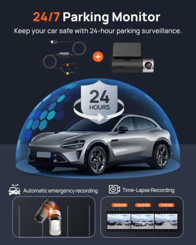 70mai 2.7K Dash Cam Front and Rear A500S, Dual Dash Camera for Cars, Dashcam with APP, Sony IMX335, ADAS, Built-in WiFi GPS, 2'' IPS Screen, WDR, Night Vision, 24/7 Parking Mode, Loop Recording - Image 7