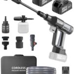 1200PSI Cordless Pressure Washer 2 Batteries - Brushless Cordless Power Washer with 6-in-1 Nozzle, Foam Cannon, LCD Display, Battery Pressure Washer for Patio, Car & Outdoor Cleaning