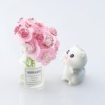 Cute Mini Cat Flower Car Dashboard Decorations Interior Accessories Funny Kawaii Car Dash Decor Rearview Mirror Window Ornament for Women Girl Boho Fun Gift (Pink Decor)