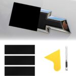 QianBao Compatible with 11.8" x 4" Chevy Bowtie Emblem Vinyl Wrap Kit with Spatula and Cutter 3 Pcs Universal Logo Overlay Black