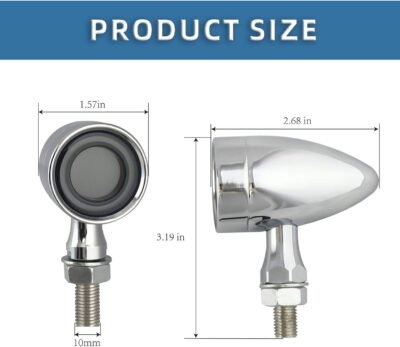 Vintage Motorcycle Bullet Turn Signals LED Front Lights 2 PCS, 40 LEDs Switchback White Amber Light for Running Turn Blinkers Universal Fit Scooter Suzuki Yamaha Honda Harley Dyna Bobber-Chrome - Image 5
