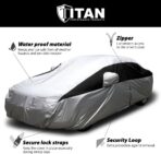 Titan Lightweight Poly 210T Car Cover for Sedans 186-202". Waterproof, UV Protection, Scratch Resistant, Driver-Side Zippered Opening. Fits Camry, Accord and More. - Image 4