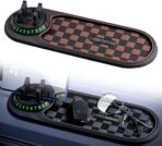 Multifunction Car Anti-Slip Mat, 2026 New 360° Rotating Dashboard Phone Holder, Non Slip Universal Car Mat for Office and Travel, Portable Car Organizer Mat for Drivers (Brown)