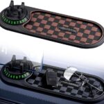 Multifunction Car Anti-Slip Mat, 2026 New 360° Rotating Dashboard Phone Holder, Non Slip Universal Car Mat for Office and Travel, Portable Car Organizer Mat for Drivers (Brown)