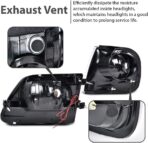 G-PLUS Lightning Style Headlights LED DRL Light Strip Compatible with Ford Expedition 1997-2002/Fit Ford F150 1998-2004/Fit F250 1997-1999 Clear Lens Chrome Housing Amber Reflector - Image 7