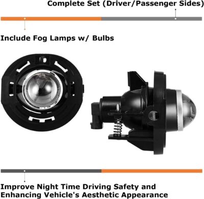 iJDMTOY OEM-Spec Projector Lens Fog Light Assemblies Kit, Compatible with Chrysler 200 300; Compatible with Dodge Challenger Dart Durango; Compatible with Jeep Grand Cherokee - Image 2