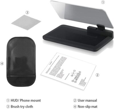 Car GPS Mobile Head Up Display Holder with HD Image Reflection for HUD, Smartphone, iPhone, Samsung, Car Navigation (Up to 6 Inches) - Image 8