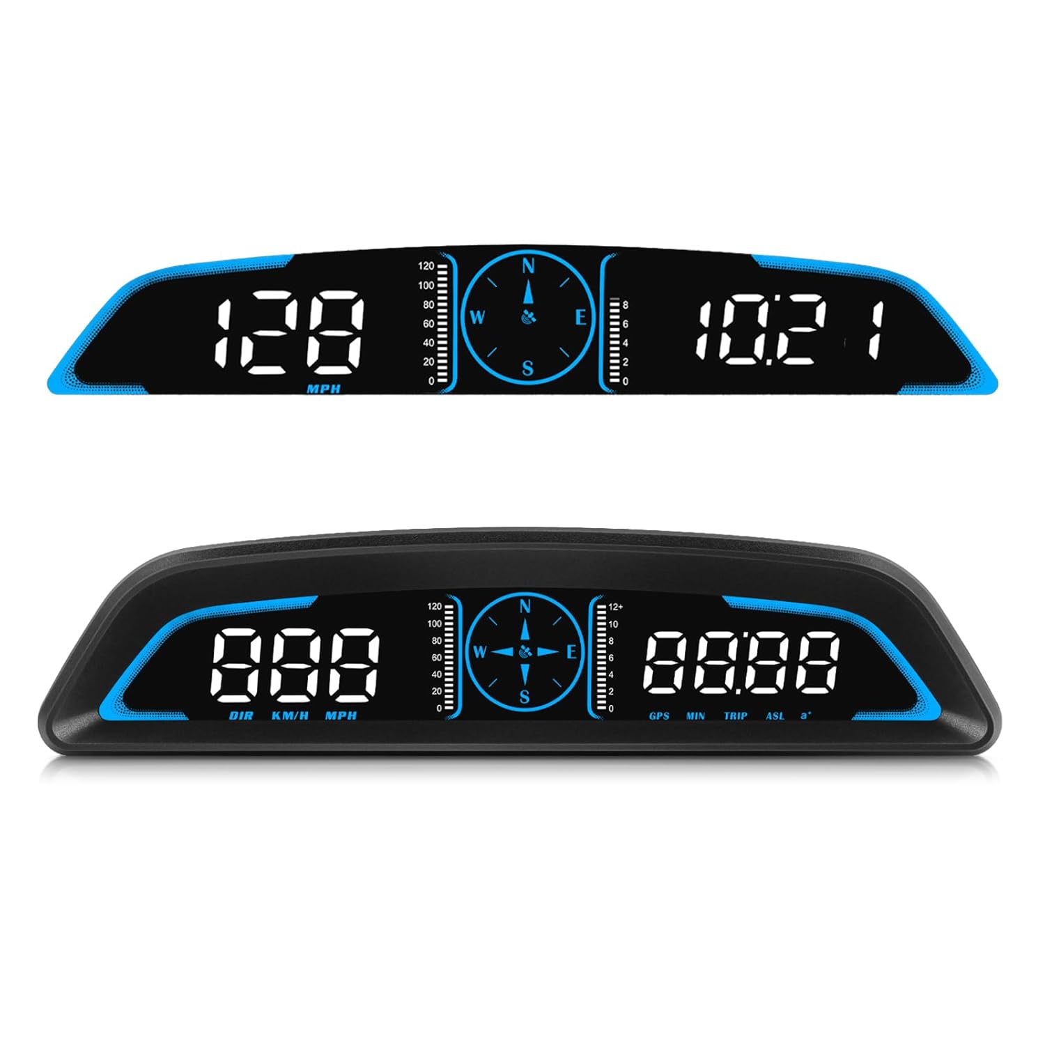 61P7rfH7mDL._SL1500_.jpg Digital GPS Speedometer MPH for Car 5.5 inch LCD Heads Up Display HUD with Compass Speed Fatigued Driving Alert Overspeed Alarm Trip Meter for All 5V Car - Image 1