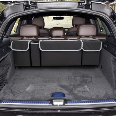 AUCELI Car Trunk Organizer, Backseat Hanging Large Storage with Adjustable Straps, Waterproof Collapsible Cargo Bag with 4 Pockets, Sturdy Space Saver Frees Trunk Floor for SUV, Truck, MPV - Image 6