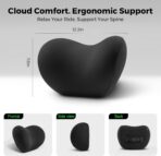 BEBAS Breathable Memory Foam Car Neck Pillow for Driving-Ergonomic Headrest with Superior Neck Support, Universal Fit for Cars,SUVs,Tesla,Toyota & Office Chair-Removable Washable Cover (Black, 1-Pack) - Image 2
