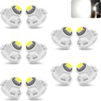10 PCS Car T4.2 LED Bulbs, 12 V 3030 SMD High Brightness Dashboard Indicator Light, Plug and Play Wide Angle HVAC Climate Control Bulb, Interior Lighting Replacement for Car (White)