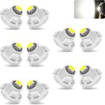10 PCS Car T4.2 LED Bulbs, 12 V 3030 SMD High Brightness Dashboard Indicator Light, Plug and Play Wide Angle HVAC Climate Control Bulb, Interior Lighting Replacement for Car (White)
