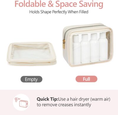 PACKISM Clear Makeup Bag - TSA Approved Toiletry Bag for Carry-on & Checked Luggage, Water Resistant Car Storage Organizer with Reinforced Seams - Image 5