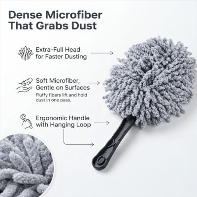 10-Piece Car Interior Cleaning Kit - 3 Natural Boar Hair Brushes, 3-in-1 AC Vent Brush, 160g Non-Toxic Gel, Microfiber Duster, 100ml Food-Grade Spray Bottle | Multi-Scenario for Auto - Image 4