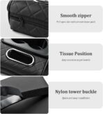 5-in-1 Car Center Console Cover,Multifunctional Arm Rest Cover for Car with Cup Holder,Phone Holder,Pocket,Car Tissue Holder,Leather Height Enhancement Car Armrest Cushion for Most Cars (Black) - Image 5