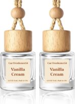 HoogaLife Car Air Freshener Diffuser 2 Pack Hanging Air Freshener Diffuser - Vanilla Cream Fragrance Oil Air D iffuser for Car, 45+ days Long Lasting Fragrance Made in USA C ar Air Fresheners (V54)