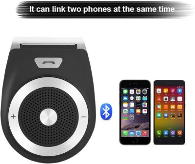Bluetooth Car Kit Speakerphone,- Bluetooth Visor Clip Speakerphone Connect 2 Phones at Same Time - Image 3