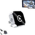 HYPAX Wireless CarPlay Adapter-4 in 1 Screen Mirror Link Car Adapter Android Auto Multi-User Seamless Connection Converts Wired to Wireless CarPlay Adapter - No Latency from iOS 10+ to Screen w/USB-C