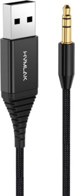 Aux Bluetooth 5.2 Car Adapter, USB Powered 3.5mm Jack, Handsfree Call, Music Streaming for Trucks Hi-Fi Home Stereo Systems