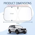 300T Thickened Automotive Glass Sunshade and Comes with Storage Bag,Keep Car Interior Cool,Universal Windshield Sun Shade Fit for Cars,Trucks,SUVs (L: 57.08 * 31.5 inch) - Image 2