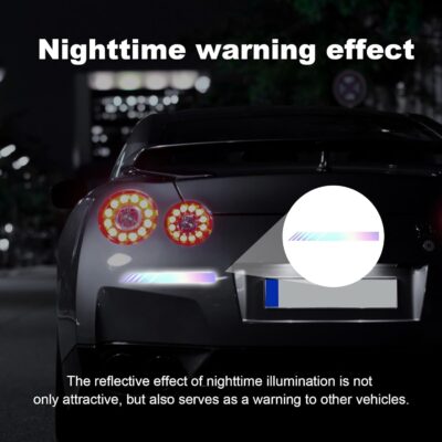 Augeny 2 PCS Car Rear View Mirror Stickers, Waterproof Vinyl Auto Side Rearview Mirror Stripes, Universal Reflective Anti-Collision Striped Warning Decal for Most Vehicles (Colorful) - Image 5