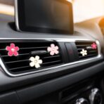 Frienda 6 Pcs Daisy Flower Air Vent Clip Accessories Air Conditioning Outlet Clip Car Air Freshener Dashboard Accessories Charm Car Inter Decor(3 cm, 3.3 cm,Red, Pink, White) - Image 5