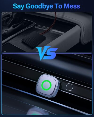 Ultra-Mini Wireless CarPlay Adapter with A9 Chip, 5.8GHz Wi-Fi Low Latency, 3-5 Sec Auto Connect, Universal Apple CarPlay/Android Auto Wireless Adapter for Factory Wired Cars - Image 7