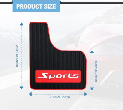 4PCS Car Mud Flaps Rubber Mudguard Soft No Collision Front and Rear Fender Splash Guards Mud Flaps, Universal for Cars SUV, Short - Image 2