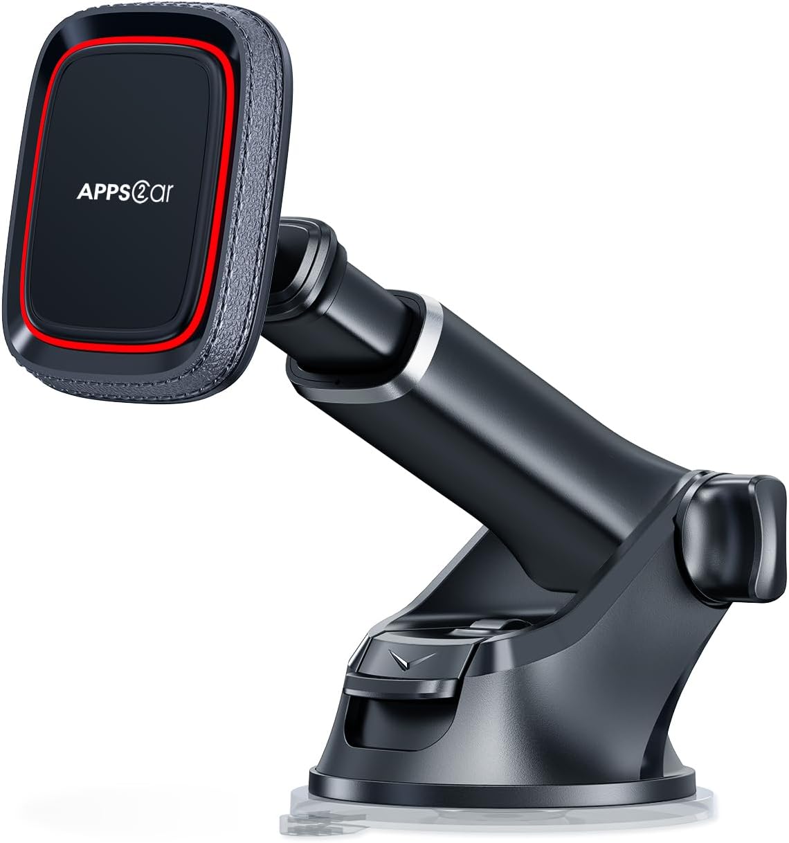 61QD5t5ruPL._AC_SL1500_.jpg APPS2Car Magnetic Phone Mount for Car, Dashboard & Windshield Suction Cup Holder with Telescopic Arm, Requires Metal Plate (Included), Universal Fit for iPhone & Android Smartphones - Image 1