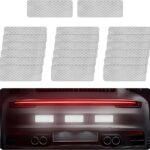 20 PCS Car Reflective Stickers, Intense Reflective Waterproof Adhesive Stickers for Safe Driving, High-Intensity Scratch-Resistant Reflective Decal, Car Accessories (Silver)