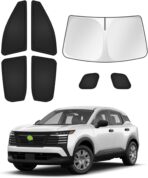 Sunshades for 2025 2026 Nissan Kicks Accessories Windshield Sun Shade Side Rear Window Shade Cover Sun Visor Shield Privacy Protection for Camping Keep Vehicle Cool Black 7PCS