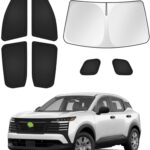 Sunshades for 2025 2026 Nissan Kicks Accessories Windshield Sun Shade Side Rear Window Shade Cover Sun Visor Shield Privacy Protection for Camping Keep Vehicle Cool Black 7PCS