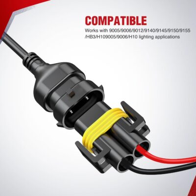 Nilight 16AWG Heavy Duty Wiring Harness Kit - 12V 5PIN Rocker Switch Relay Blade Fuse Socket Connector - Compatible with 9005 9006 9140 9145 HB3 H10 Fog Light Bulbs - Image 4