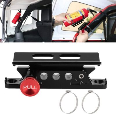 Car Fire Extinguisher Mount Universal Aluminum Alloy Adjustable Bracket Black - Image 9