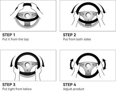 Bling Rhinestone Steering Wheel Cover with Crystal Diamond for Women, Sparkling Car Wheel Protector Universal Fit 14-15 inches - White - Image 6