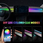 for Tesla Model 3 Y LED Interior Lights Ambient Lighting, Tesla Model 3 Y RGB LED Neon Light Kits, Tesla Model 3 Y Accessories 2021 2022 2023, DC 12V - Image 4