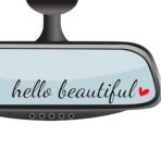 4 x Hello Beautiful Rearview Mirror Decal,Car Decal For Women,Rear View Mirror Sticker,Car Window Decal,Vanity Mirror Decal,Affirmation Sticker,Water Bottle Sticker,Car Mirror Sticker,Tumblers Sticker