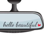 4 x Hello Beautiful Rearview Mirror Decal,Car Decal For Women,Rear View Mirror Sticker,Car Window Decal,Vanity Mirror Decal,Affirmation Sticker,Water Bottle Sticker,Car Mirror Sticker,Tumblers Sticker