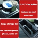 Supin Car Armrest Cushion - Multifunctional Faux Leather Armrest Cushion with Cup Holder, Phone Storage, and Ergonomic Design for All Seasons (Carbon Style) - Image 4