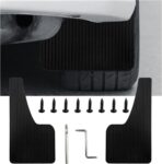 2PCS Car Mud Fender Flaps Splash Guards, Flexible Auto Front and Rear Fender Splash Guards Mud Flaps, Universal Automotive Fender Splash Guards for Car Sedan SUV Truck (Large Black)