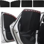 Car Window Sun Shade for Side Window, 4 Pcs Magnetic Covers Blackout Car Sun Shade Privacy Curtains Universal UV Protection Automotive Sunshades for Family Baby Kids Camping
