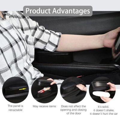 ASUBHA Upgrade Arm Rest for Car with Car Armrest Storage Box, Car Armrest Cushion with Adjustable Sliding Design, Essential Car Interior Accessories Car Arm Rest for Most Cars - Image 6