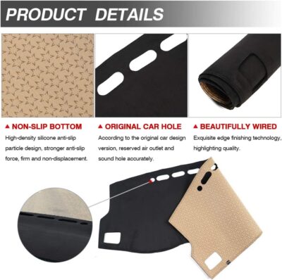 CARTIST Dashboard Cover Mat for 2014-2018 Toyota Corolla Accessories Dash Cover Flannel Dash Mat Sunshade Glare UV Rays Protector - Image 6