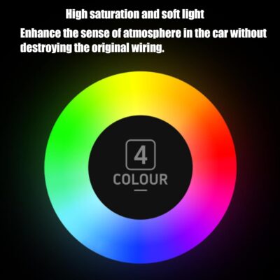 4PCS LED USB Car Ambient Light, Portable Mini Atmosphere Lamp, Universal Car Interior Accessory, Plug-in Interface Trunk Kit, with Multicolor Glow Effect, for All Auto Cabin Bedroom Night Use - Image 4