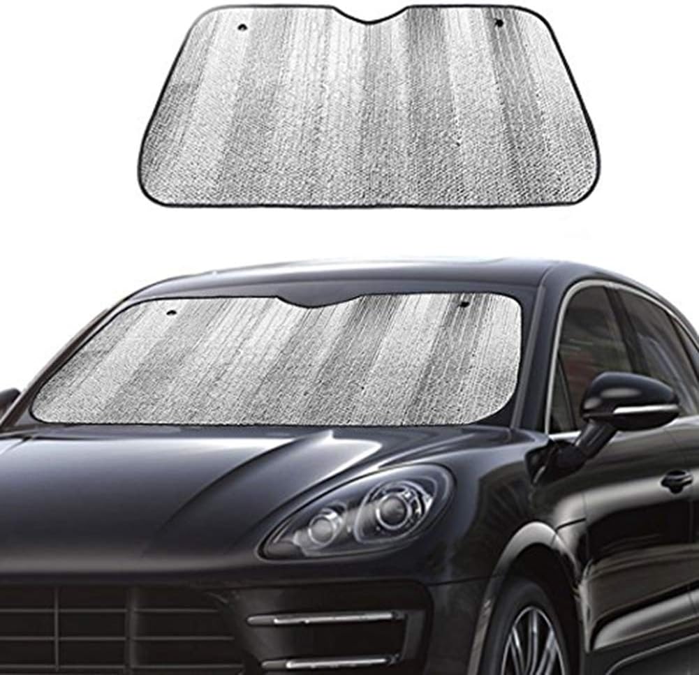 61RVoeIrkkL._AC_SL1001_.jpg Big Ant Car Windshield Sunshade UV Ray Reflector Auto Window Sun Shade Visor Shield Cover, Keeps Vehicle Cool- Sliver (55" x 27.5") - Image 1