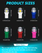 Alopee 30 Pack Multi Color (6 Colors Mixing) 194 LED Bulb T10 Wedge LED Bulb 5SMD-5050 168 2825 W5W 158 501 DC 12V Replacement for Car Interior Dome Map Door Trunk Courtesy Light - Image 2