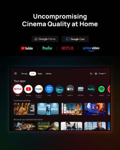XGIMI HORIZON 20 Pro 4K RGB Triple Laser Home Projector, 4100 ISO Lumens, Google TV with Licensed Netflix, Optical Zoom & Lens Shift, IMAX Enhanced, Dolby Vision, 20,000:1 Contrast, 300" Display - Image 6